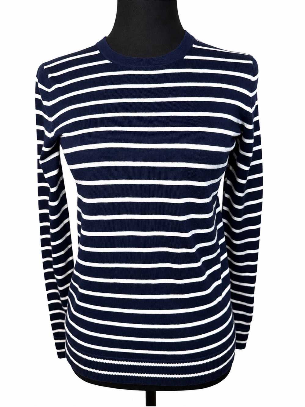 Gap Made With Silk Navy & White Striped Crewneck Sweater – XS Womens